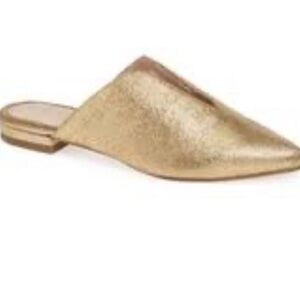 Cecelia New York Moxy gold glitter mules. 6.5